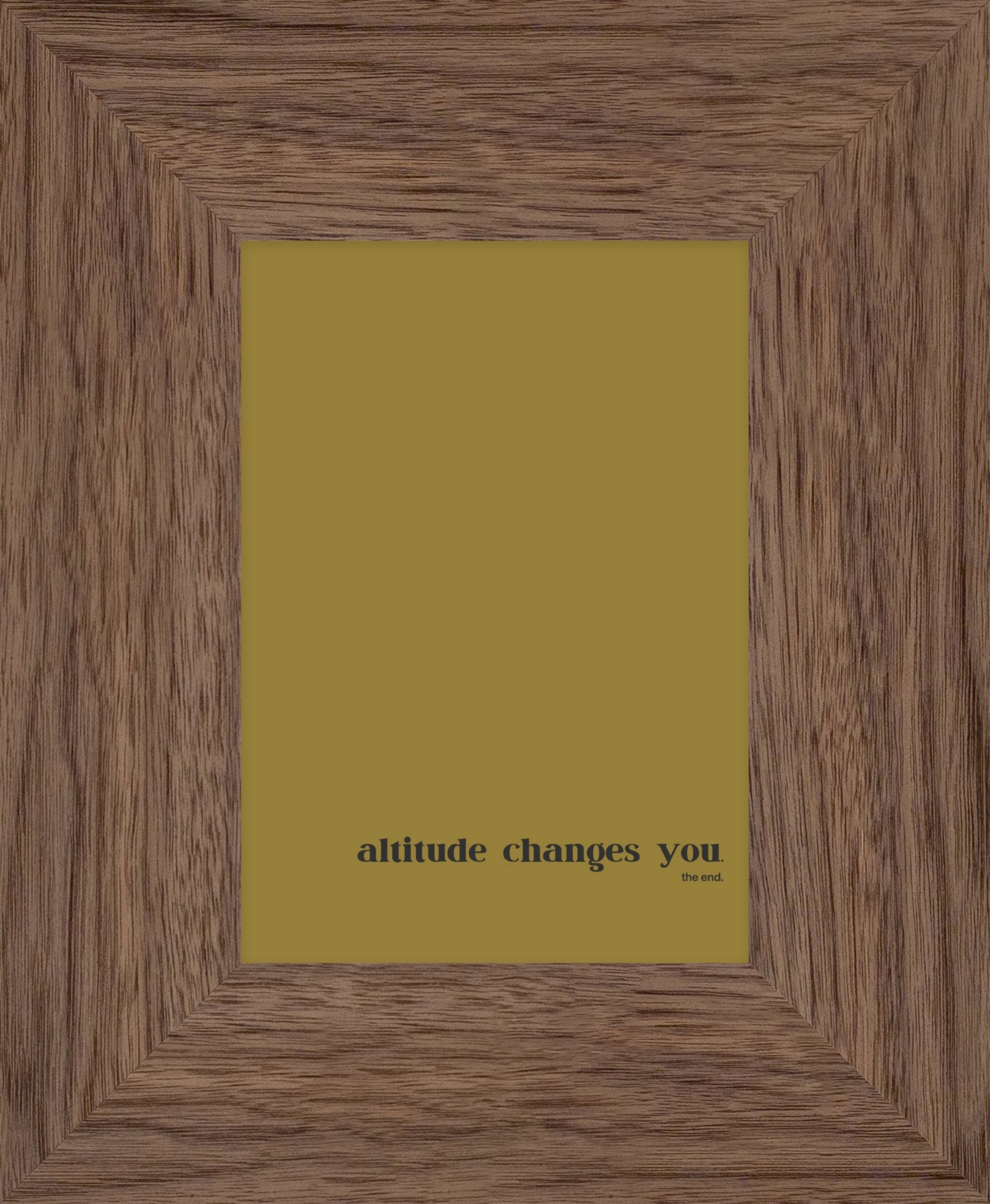 altitude changes everything.