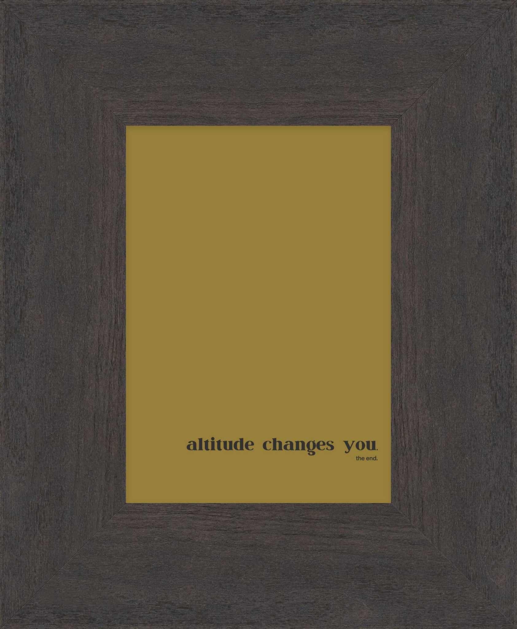 altitude changes everything.